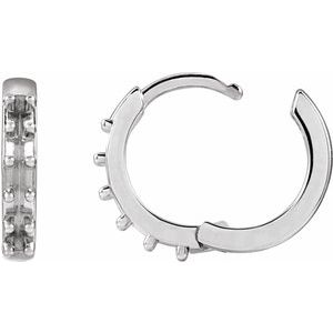 Sterling Silver 1.3 mm Round Accented 12.5 mm Hoop Earring Mounting – image 2