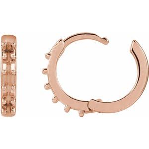 14K Rose Gold 2 mm Round Accented 12.5 mm Hoop Earring Mounting – image 3