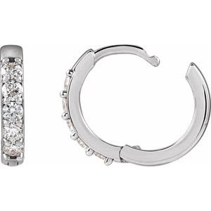 14K White Gold 1/4 CTW Lab-Grown Diamond Hinged 12.5 mm Hoop Earrings – image 3
