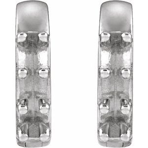 14K White Gold 2 mm Round Accented 10 mm Hoop Earring Mounting – image 2