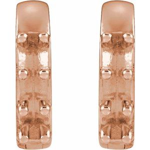 14K Rose Gold 1.3 mm Round Accented 8 mm Hoop Earring Mounting – image 2
