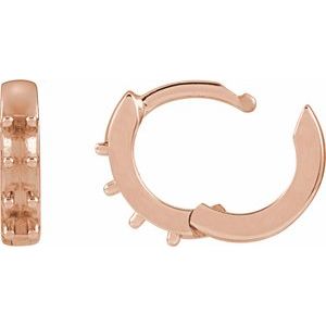 14K Rose Gold 2 mm Round Accented 10 mm Hoop Earring Mounting – image 3