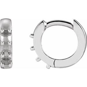 Platinum 2 mm Round Accented 10 mm Hoop Earring Mounting