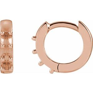 14K Rose Gold 2 mm Round Accented 10 mm Hoop Earring Mounting