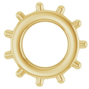 14K Yellow Gold 2 mm Round Cabochon Spacer Charm/Pendant Mounting – image 6