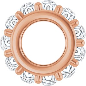 14K Rose Gold 2 mm Round Cabochon Spacer Charm/Pendant Mounting – image 5