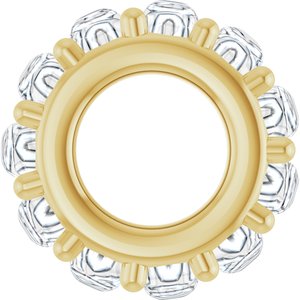 14K Yellow Gold 2 mm Round Cabochon Spacer Charm/Pendant Mounting – image 5
