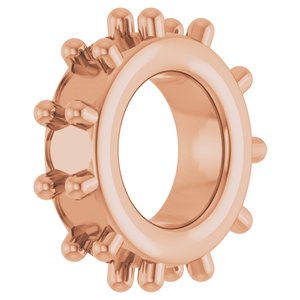 14K Rose Gold 2 mm Round Cabochon Spacer Charm/Pendant Mounting – image 4
