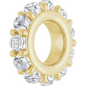 14K Yellow Gold 2 mm Round Cabochon Spacer Charm/Pendant Mounting – image 3