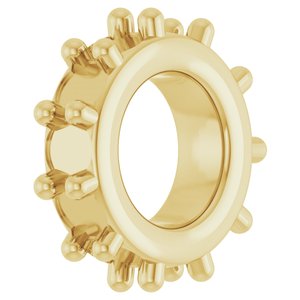 14K Yellow Gold 2 mm Round Cabochon Spacer Charm/Pendant Mounting – image 4