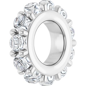Sterling Silver 2 mm Round Cabochon Spacer Charm/Pendant Mounting – image 3