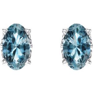 14K White Gold Natural Sky Blue Topaz Earrings – image 2