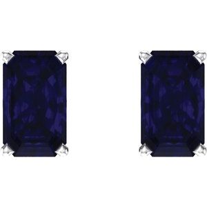 Emerald 4-Prong Scroll Setting® Stud Earrings