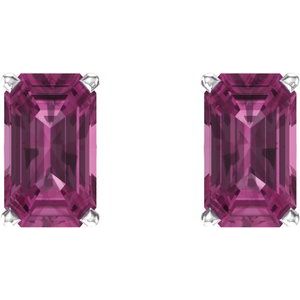 14K White Gold Natural Pink Tourmaline Earrings – image 2