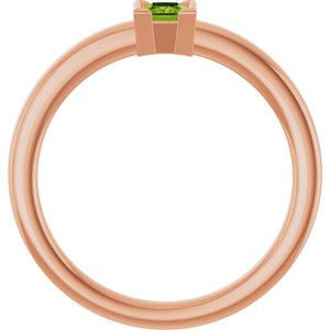 14K Rose Gold Natural Peridot Family Stackable Ring