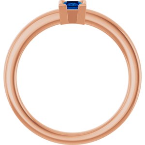 14K Rose Gold Lab-Grown Blue Sapphire Family Stackable Ring