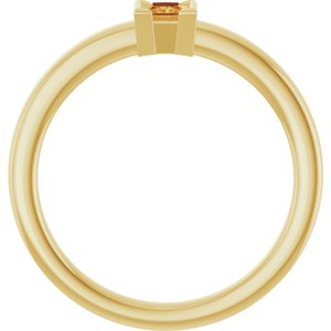 14K Yellow Gold Natural Citrine Family Stackable Ring