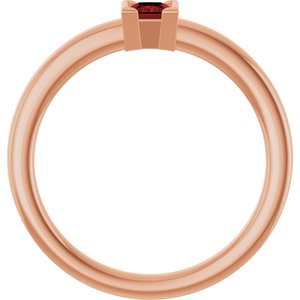 14K Rose Gold Natural Mozambique Garnet Family Stackable Ring