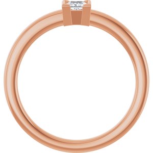 14K Rose Gold 1/6 CT Natural Diamond Family Stackable Ring