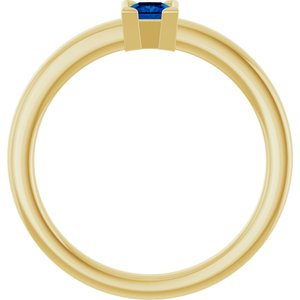 14K Yellow Gold Lab-Grown Blue Sapphire Family Stackable Ring