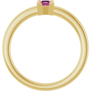14K Yellow Gold Natural Pink Tourmaline Family Stackable Ring