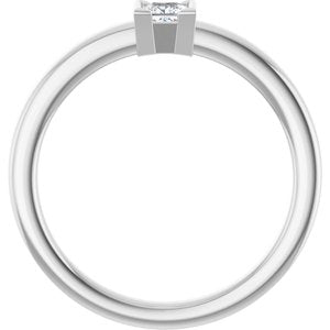 Sterling Silver 1/6 CT Natural Diamond Family Stackable Ring
