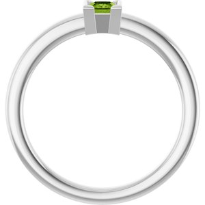 Sterling Silver Natural Peridot Family Stackable Ring