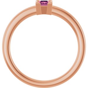 14K Rose Gold Natural Pink Tourmaline Family Stackable Ring