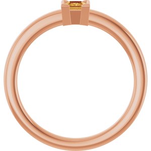 14K Rose Gold Natural Citrine Family Stackable Ring