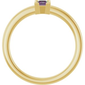 14K Yellow Gold Lab-Grown Alexandrite Family Stackable Ring