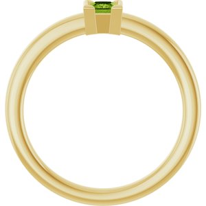 14K Yellow Gold Natural Peridot Family Stackable Ring