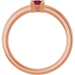 14K Rose Gold Natural Ruby Family Stackable Ring