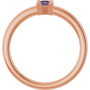 14K Rose Gold Lab-Grown Alexandrite Family Stackable Ring