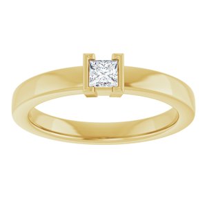 14K Yellow Gold Natural White Sapphire Family Stackable Ring