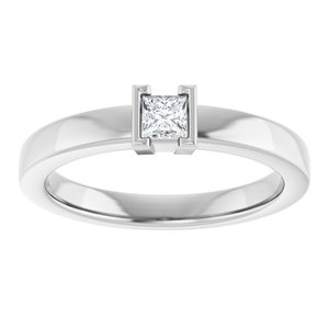 Sterling Silver 1/6 CT Natural Diamond Family Stackable Ring