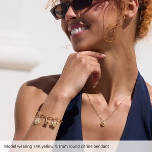 Puffed Solitaire Necklace or Charm/Pendant
