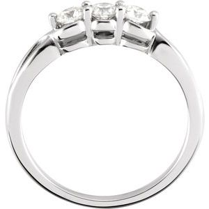 14K White Gold 1/2 CTW Natural Diamond Three-Stone Ring