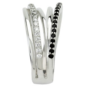 Sterling Silver Natural Black Spinel & 1/4 CTW Natural Diamond Ring