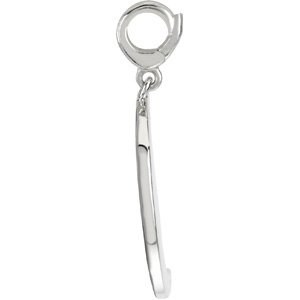 14K White Gold Crescent Moon Charm/Pendant – image 2