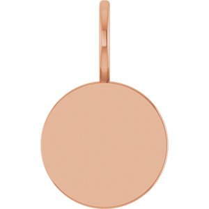 14K Rose Gold Engravable Disc Charm/Pendant