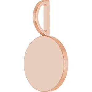 14K Rose Gold Engravable Disc Charm/Pendant – image 2