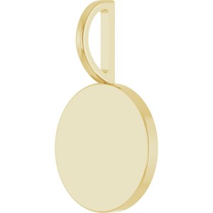 14K Yellow Gold Engravable Disc Charm/Pendant – image 2