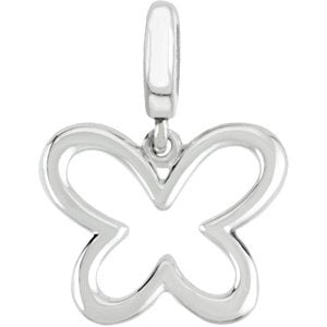 14K White Gold Butterfly Charm/Pendant