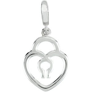 14K Yellow Gold Heart Lock Charm/Pendant – image 2