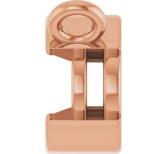 14K Rose Gold 7x5 mm Oval Half-Bezel Solitaire Necklace Center