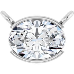 14K White Gold 7/8 CT Lab-Grown Diamond Necklace Center