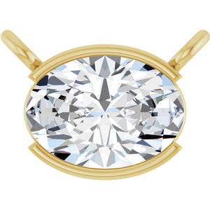 14K Yellow Gold 7/8 CT Lab-Grown Diamond Necklace Center
