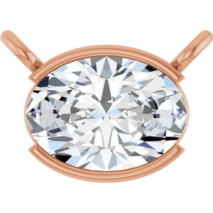14K Rose Gold 7/8 CT Lab-Grown Diamond Necklace Center