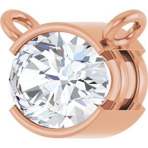 14K Rose Gold 7/8 CT Lab-Grown Diamond Necklace Center