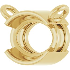 10K Yellow Gold 7x5 mm Oval Half-Bezel Solitaire Necklace Center